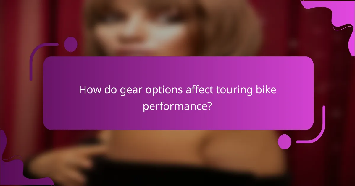 How do gear options affect touring bike performance?