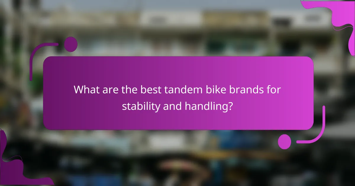 What are the best tandem bike brands for stability and handling?