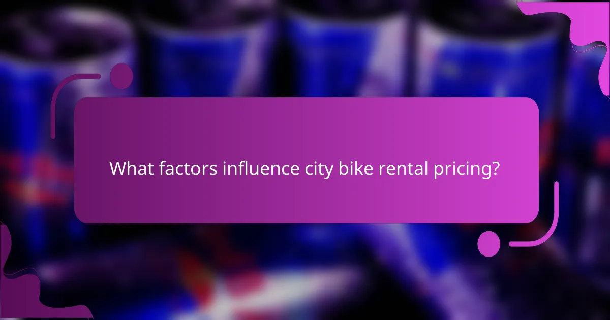 What factors influence city bike rental pricing?