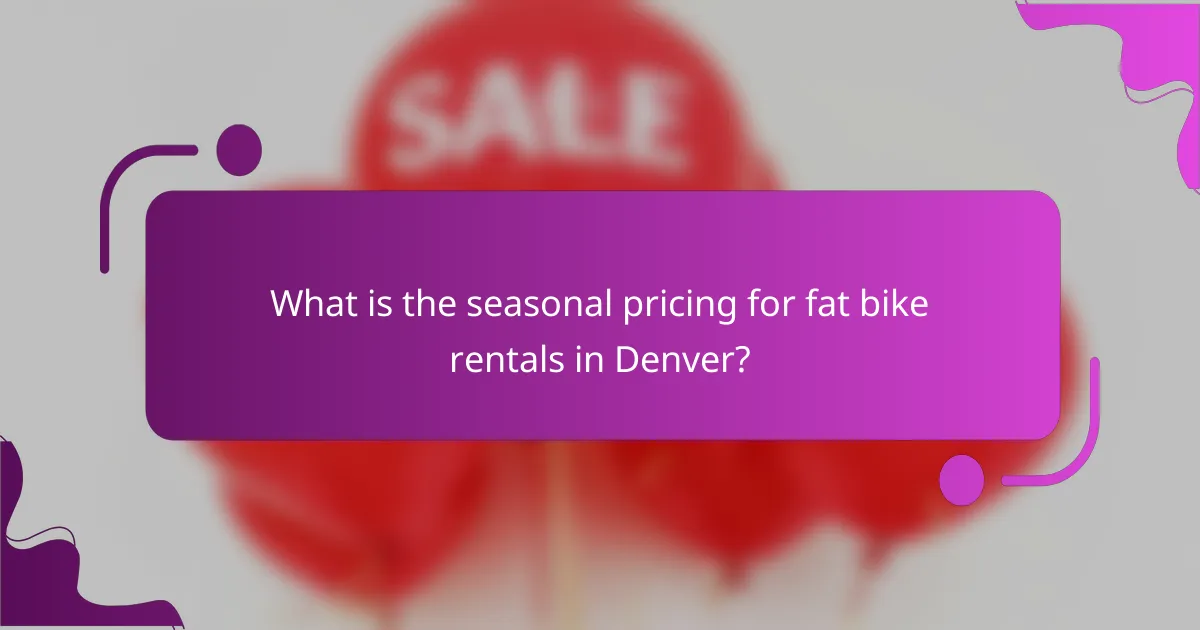 What is the seasonal pricing for fat bike rentals in Denver?