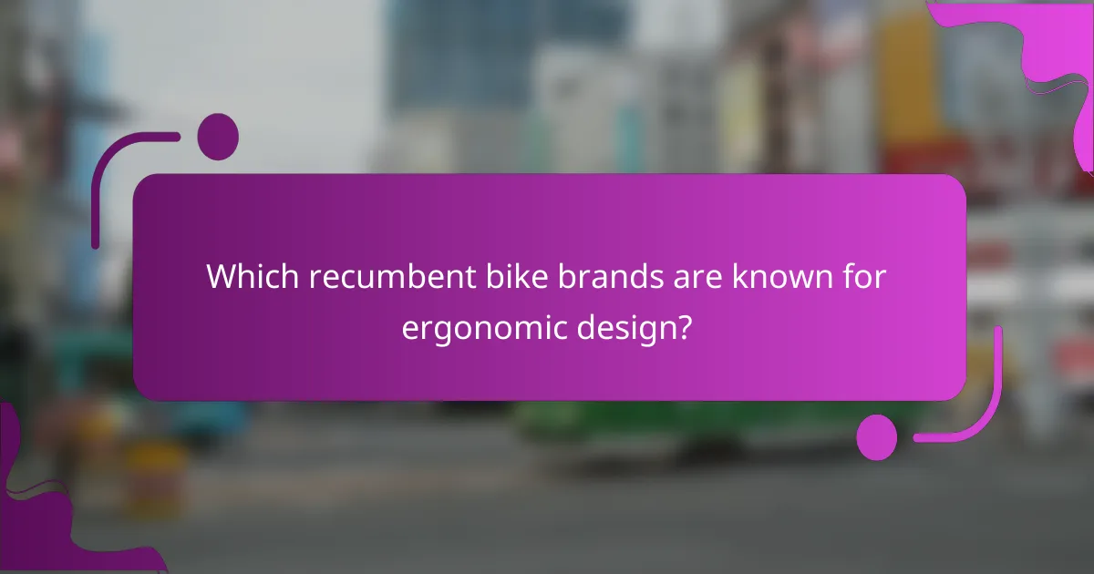 Which recumbent bike brands are known for ergonomic design?